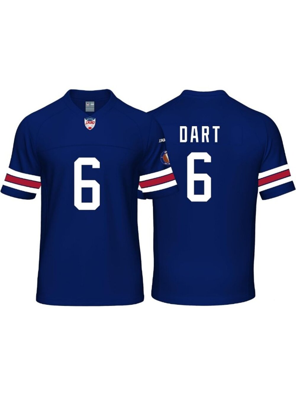 Unisex Football Stitched T-Shirt - Blue & White, Perfect for All Ages!